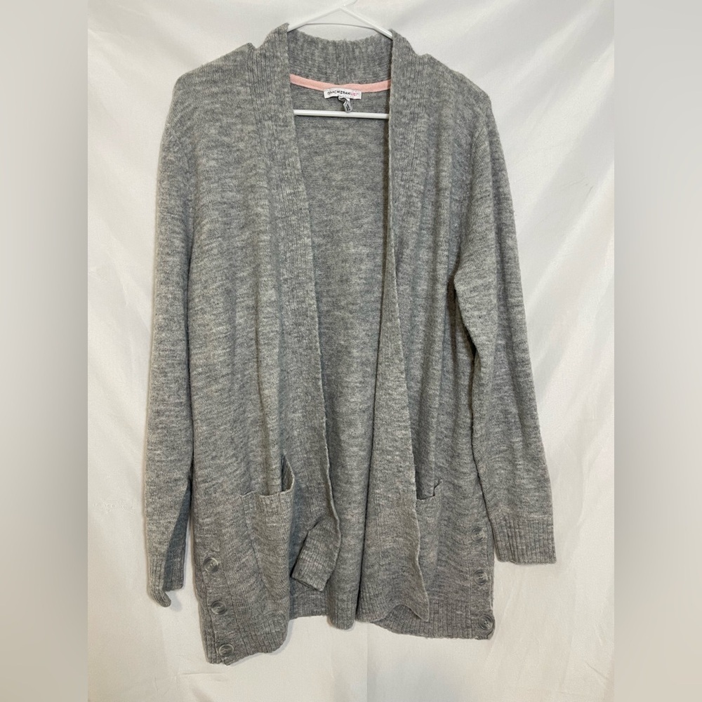 Capsule Wardrobe Isaac Mizrahi Heather Gray Cardigan Sweater